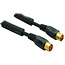 IEC (m) - IEC (v) coaxkabel | >100 dB + ferriet | CCS | verguld | recht | zwart | 3 meter
