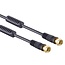 F (m) - F (m) coaxkabel | >100 dB + ferriet | CCS | verguld | recht | zwart | 1,5 meter