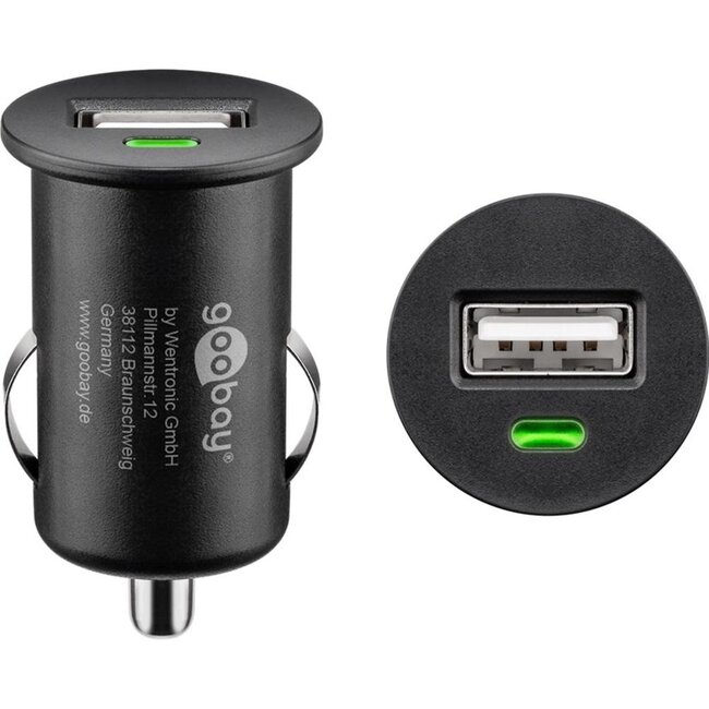 Goobay USB autolader | USB-A | 5W | zwart