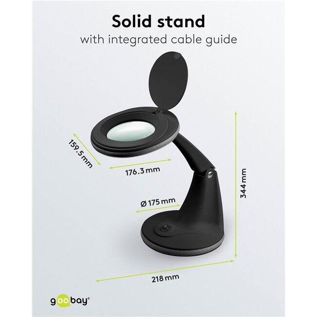 Goobay LED loeplamp | 450 lm | 6W | bureaustandaard | zwart