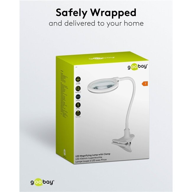 Goobay LED loeplamp | 480 lm | 6W | bureauklem | wit