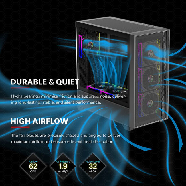 Xilence XPF120.ARGB 120mm PWM Ventilator voor pc-behuizing, ARGB LED