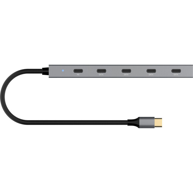 InLine® USB-C hub, 4x USB-C + Power Delivery 100 W, USB 3.2 Gen.2, grijs