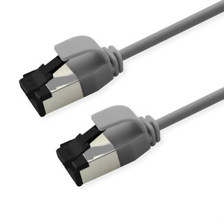 Roline ROLINE S/FTP-(PiMF-) Patchkabel Cat.8 (Class I), Slim, LSOH, PoE, grau, 0,5 m