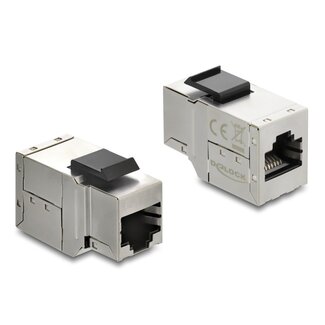 DeLOCK Delock Keystone Module coupler RJ45 jack to RJ45 jack Cat.6A with black plastic latch shielded