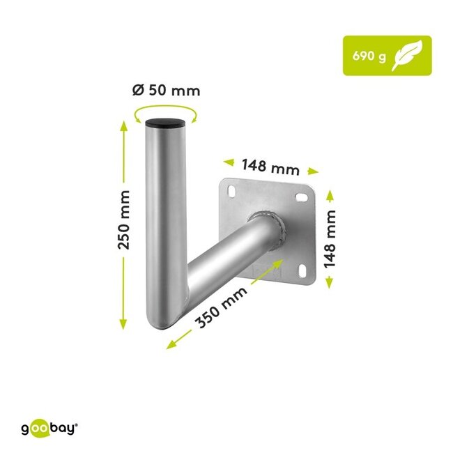 Goobay SAT WH 350, BALKON, ALU