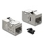 Delock Keystone Module coupler RJ45 jack to RJ45 jack Cat.6A with metal latch and clip shielded
