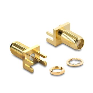 DeLOCK Delock SMA end launch jack straight at printed circuit board up to 1.7 mm thread length 9 mm
