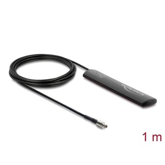 DeLOCK Delock LTE Antenna TS9 plug 1.5 dBi omnidirectional fixed with connection cable RG-174 1 m adhesive mounting outdoor black