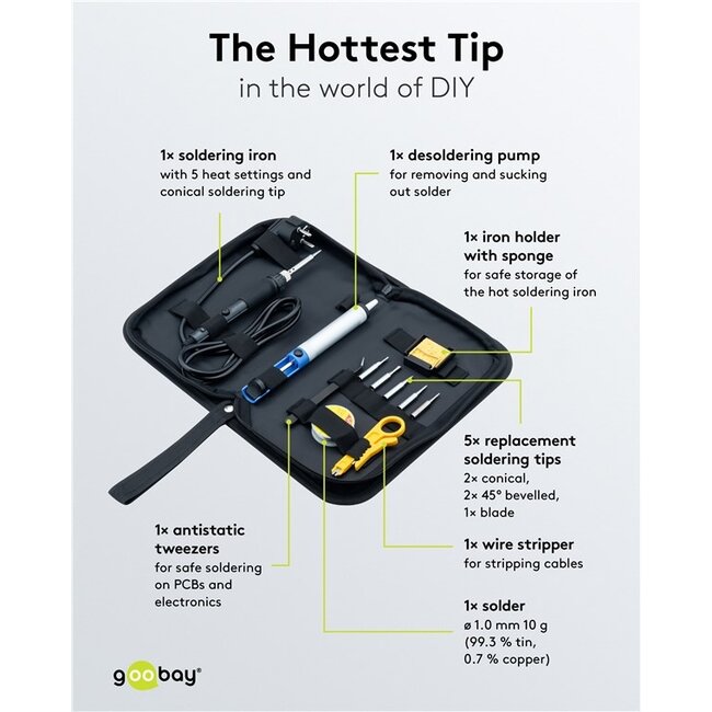 Goobay Soldering Set Starter, 12 Pcs.