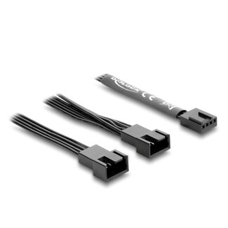 DeLOCK Delock Y-Fan Cable 1 x 4 pin PWM female to 2 x 4 pin PWM male black – 50 cm long with 20 cm branch