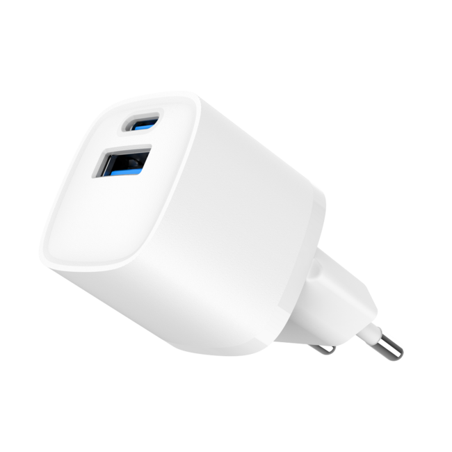 USB snellader 1xA, 1xC 20W Power Delivery wit