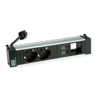 Bachmann BACHMANN POWER FRAME M 2xCEE7/3, 1xUSB A&C 22W 1xCM 0,2m GST18