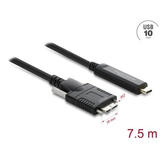 DeLOCK Delock Active Optical Cable USB 10 Gbps USB Type-C™ male to Type Micro-B male with screws 7.5 m