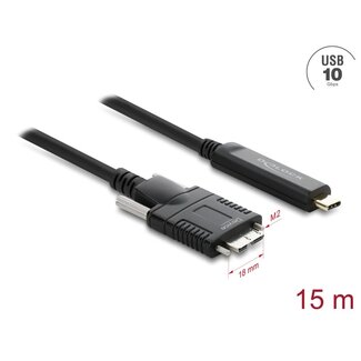 DeLOCK Delock Active Optical Cable USB 10 Gbps USB Type-C™ male to Type Micro-B male with screws 15 m