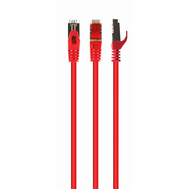 S/FTP Cat. 6A LSZH patch cord, red, 1 m