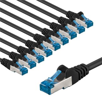 Goobay Goobay CAT 6A Patch Cable S/FTP (PiMF), 1 m, black, Set of 10