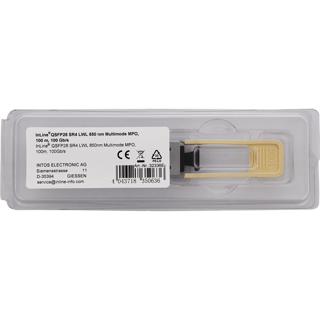 InLine® QSFP28 SR4 LWL 850 nm multimode MPO, 100 m, 100 Gb/s