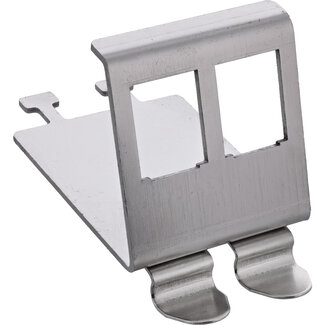InLine® InLine® Keystone SNAP-In metalen modulehouder, 2-voudig voor DIN-rail, met lipje