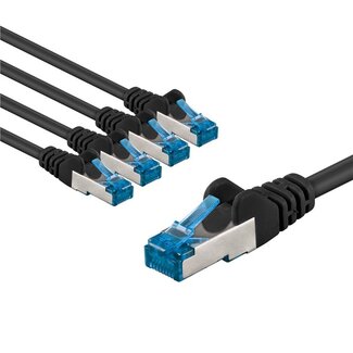 Goobay Goobay CAT 6A Patch Cable S/FTP (PiMF), 1 m, black, Set of 5