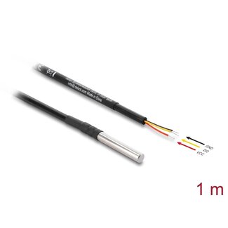 DeLOCK Delock Temperature Sensor Cable with 3 x open cable ends DS18B20 1 m