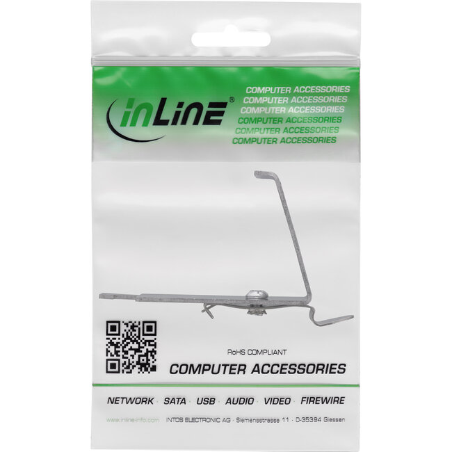 InLine® Keystone SNAP-In metalen modulehouder, 1-voudig voor DIN-rail, met lipje