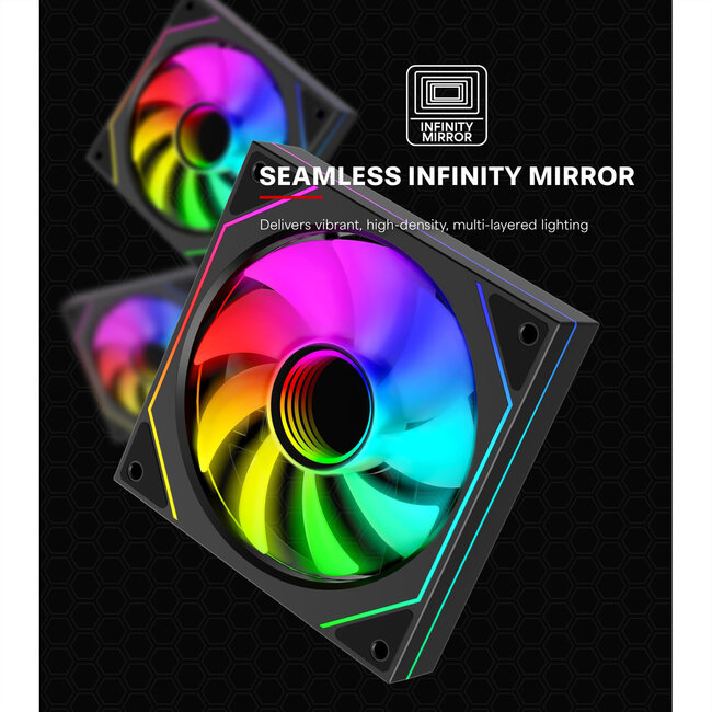 XILENCE XF076 Gehäuselüfter, mit Infinity-Mirror-Design