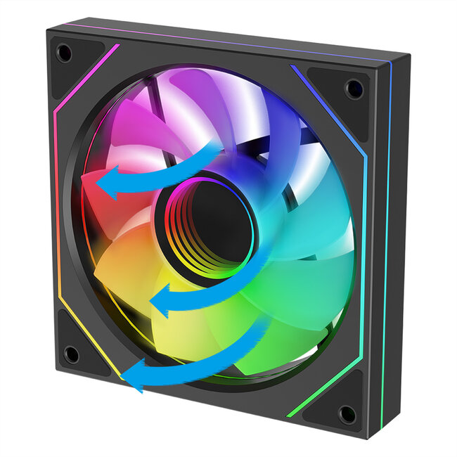 XILENCE XF078 Reverse Gehäuselüfter, mit Infinity-Mirror-Design
