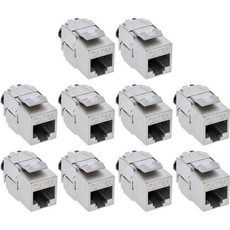 InLine® InLine® Keystone RJ45 female, SNAP-In, Cat.6A, geïntegreerde kabelbinder, 10St.