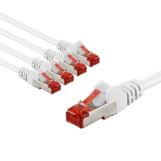 Goobay Goobay CAT 6 Patch Cable S/FTP (PiMF), 5 m, white, Set of 5