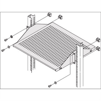 Schroff SCHROFF Labrack 19" apparatuurhouder, 2 HE
