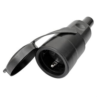 Bachmann BACHMANN Vollgummikupplung CEE7/3, abnehmbarer Deckel, VDE, IP44, schwarz