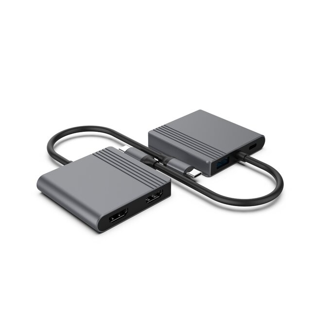 USB Type-C 3-in-1 multi-poortadapter (USB-poort + HDMI + PD), space grey