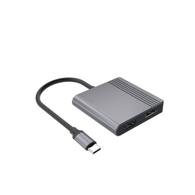 USB-C naar dubbele HDMI adapter, 4K 60Hz, zwart
