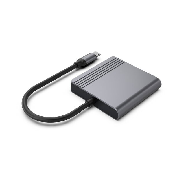 USB-C naar dubbele HDMI adapter, 4K 60Hz, zwart