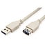 STANDAARD USB 3.1 Gen 1 verlengkabel, type A-A, M/F, beige, 0,8 m