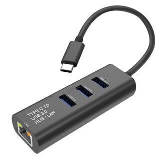 SECOMP STANDAARD USB Type C naar Gigabit Ethernet-converter + hub 3x