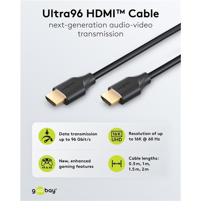 HDMI kabel | HDMI2.2 (16K 60Hz + HDR) | CCS | zwart | 0,50 meter