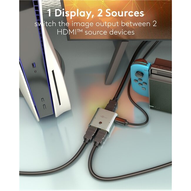 Goobay HDMI schakelaar | 2 naar 1 | HDMI2.1 (8K 60Hz + HDR)