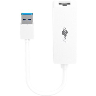 Goobay Goobay USB-A naar RJ45 LAN adapter | USB3.0 | CAT6 | wit | 0,10 meter