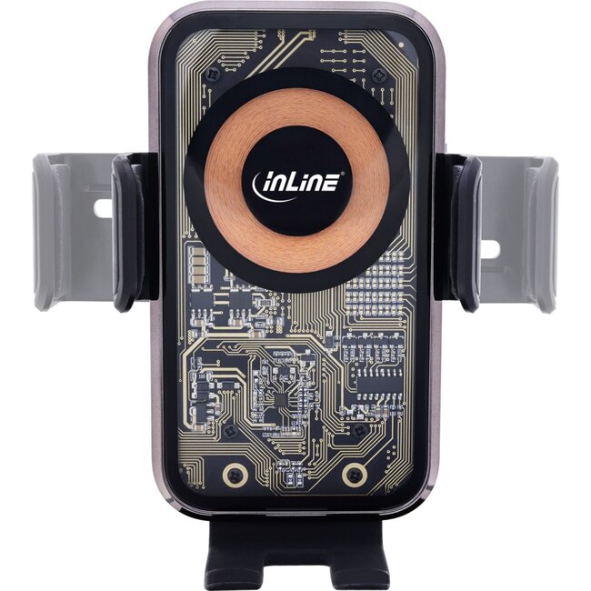 InLine smartphone autohouder | automatische sluiting | raam- en luchtroosterbevestiging | draadloze lader