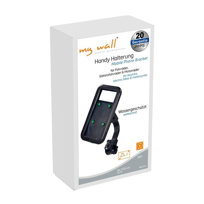 My Wall smartphone fietshouder | tot 7 inch | waterdicht | zwart