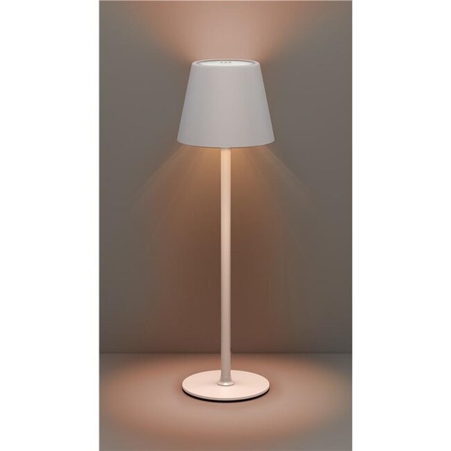 Goobay LED-tafellamp | 37 cm hoog | warm wit | dimbaar | oplaadbaar (USB-C) | wit | IP44