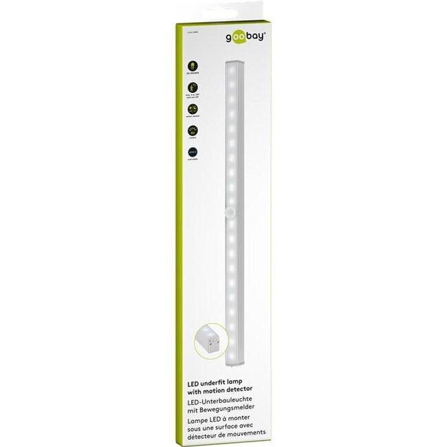 Goobay LED-kastlamp met bewegingssensor | koel wit | batterijvoeding | IP20