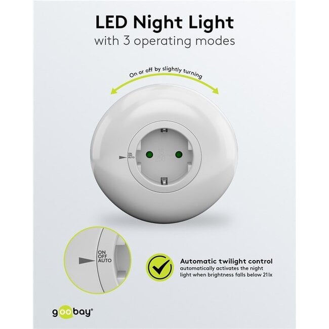 Goobay LED nachtlamp | plug-in | koel wit | IP20