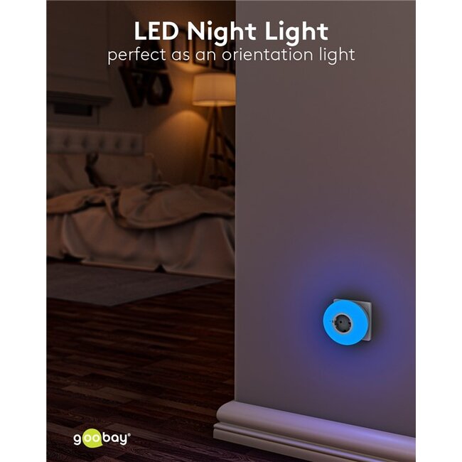 Goobay LED nachtlamp | plug-in | 3 kleuren | IP20