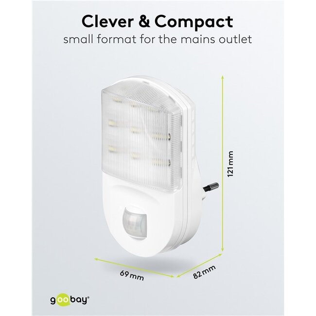 Goobay LED nachtlamp met bewegingssensor | plug-in | koel wit | IP20