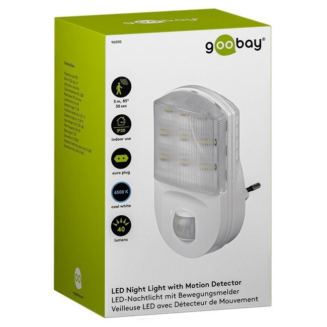 Goobay LED nachtlamp met bewegingssensor | plug-in | koel wit | IP20