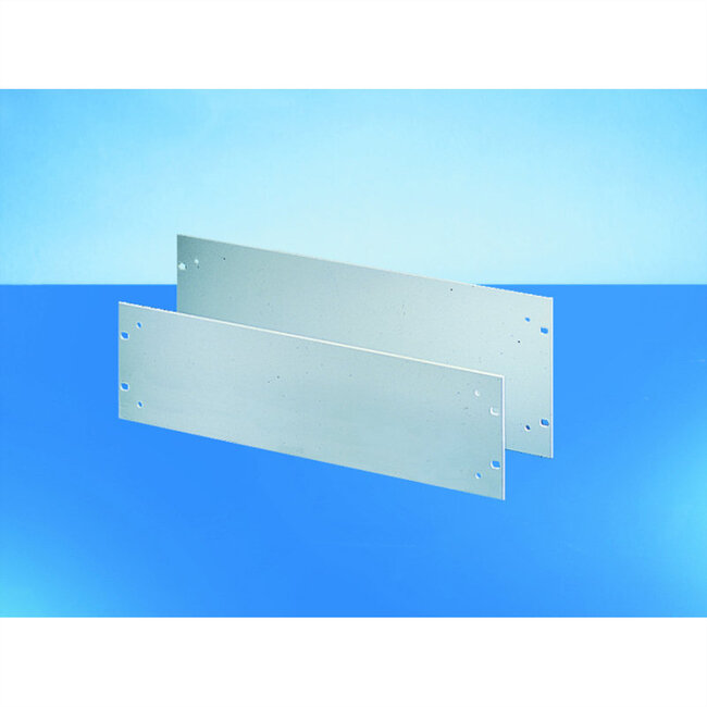SCHROFF 19" voorpaneel met gaten voor handgrepen, 2 HE, 4 mm, Al, geanodiseerd