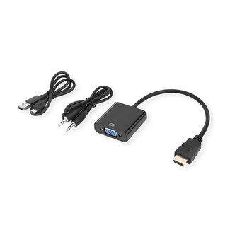 SECOMP STANDARD Adapterkabel HDMI zu VGA+3,5mm-Audio (Stereo), 0,23 m